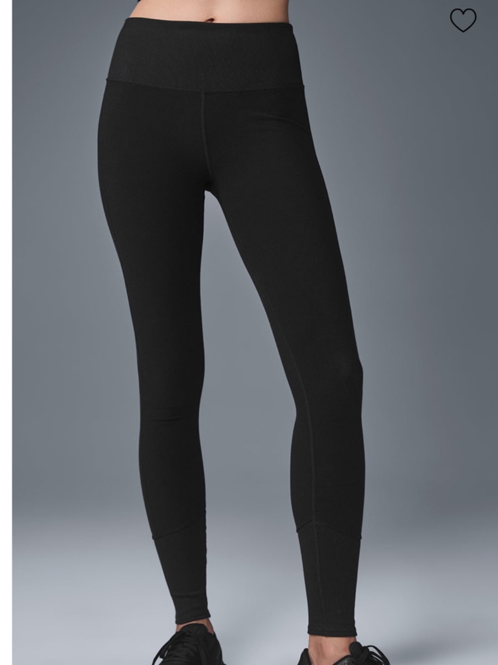 ALO  high waist soft Yoga Black Ribbed High-Rise Leggings size XS